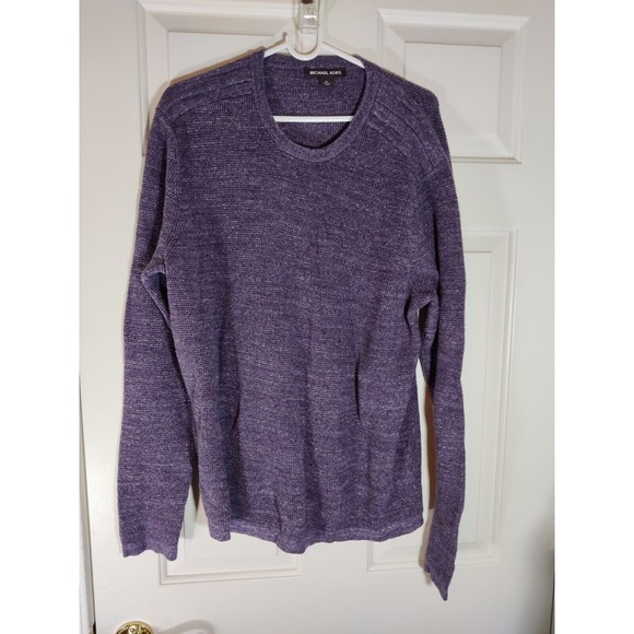 Michael Kors Mens Purple Long Sleeve Wool Blend Sweater Size XL - Picture 1 of 5